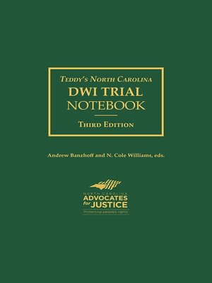 cover image of Teddy's North Carolina DWI Trial Notebook